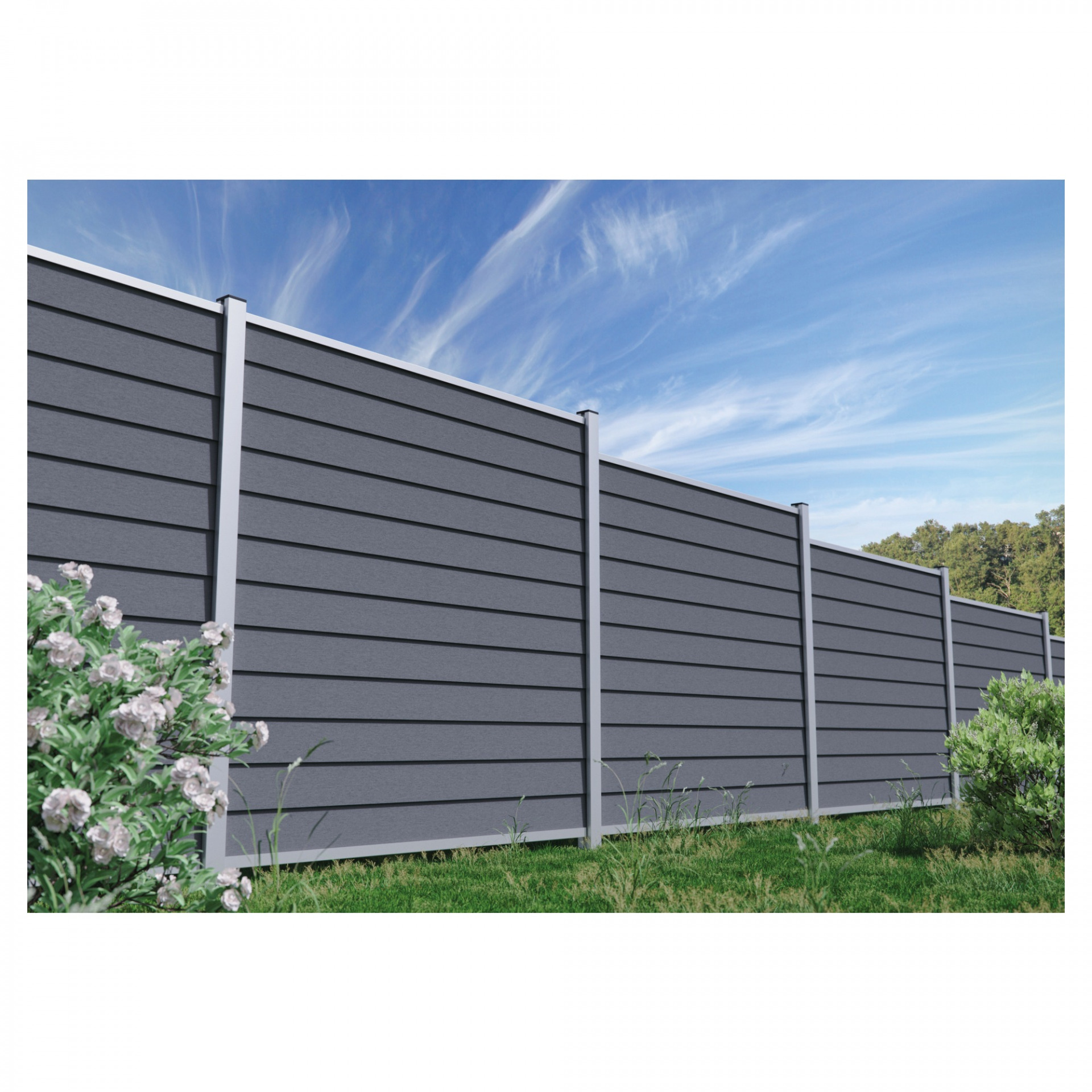 SKÄR-Serie BPC-Steckzaunsystem, SET Start- & Abschlussleiste, 20 x 40 x 1790 mm, Aluminium ANTHRAZIT