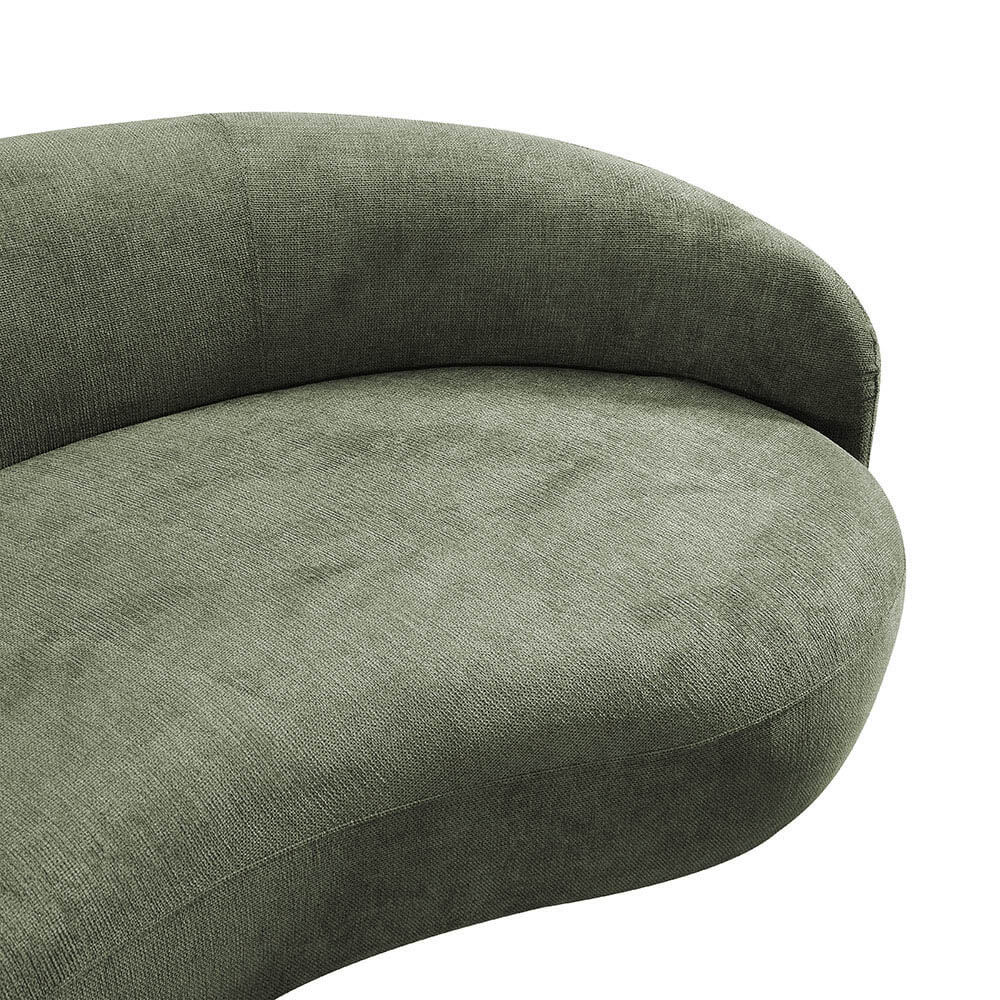 Sofa CASARA Webstoff Dunkelgrün - 258 x 128 x 72 cm
