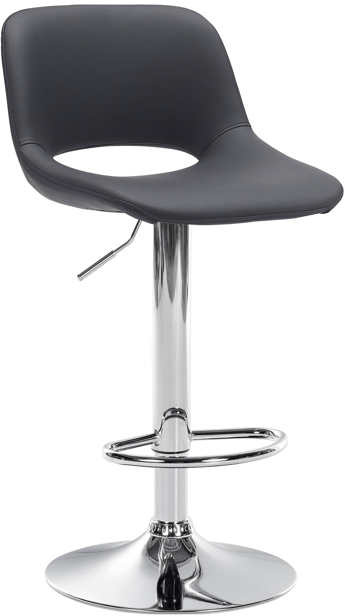 Barhocker Camden Kunstleder chrom, schwarz