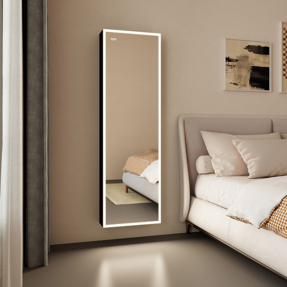 LED-Spiegelschrank OSMO Schwarz - 50 x 160 cm