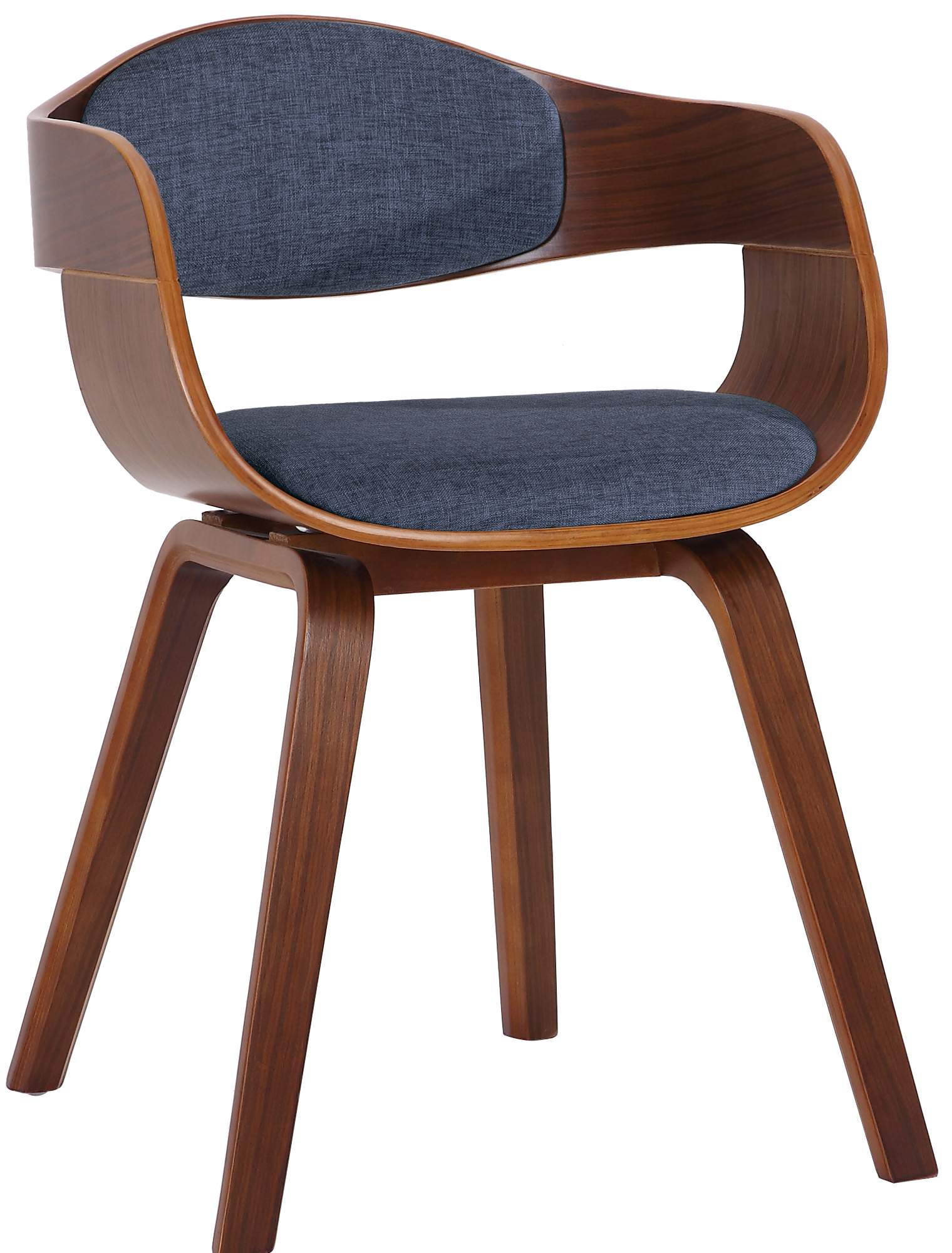 Besucherstuhl Kingston Stoff, walnuss/blau