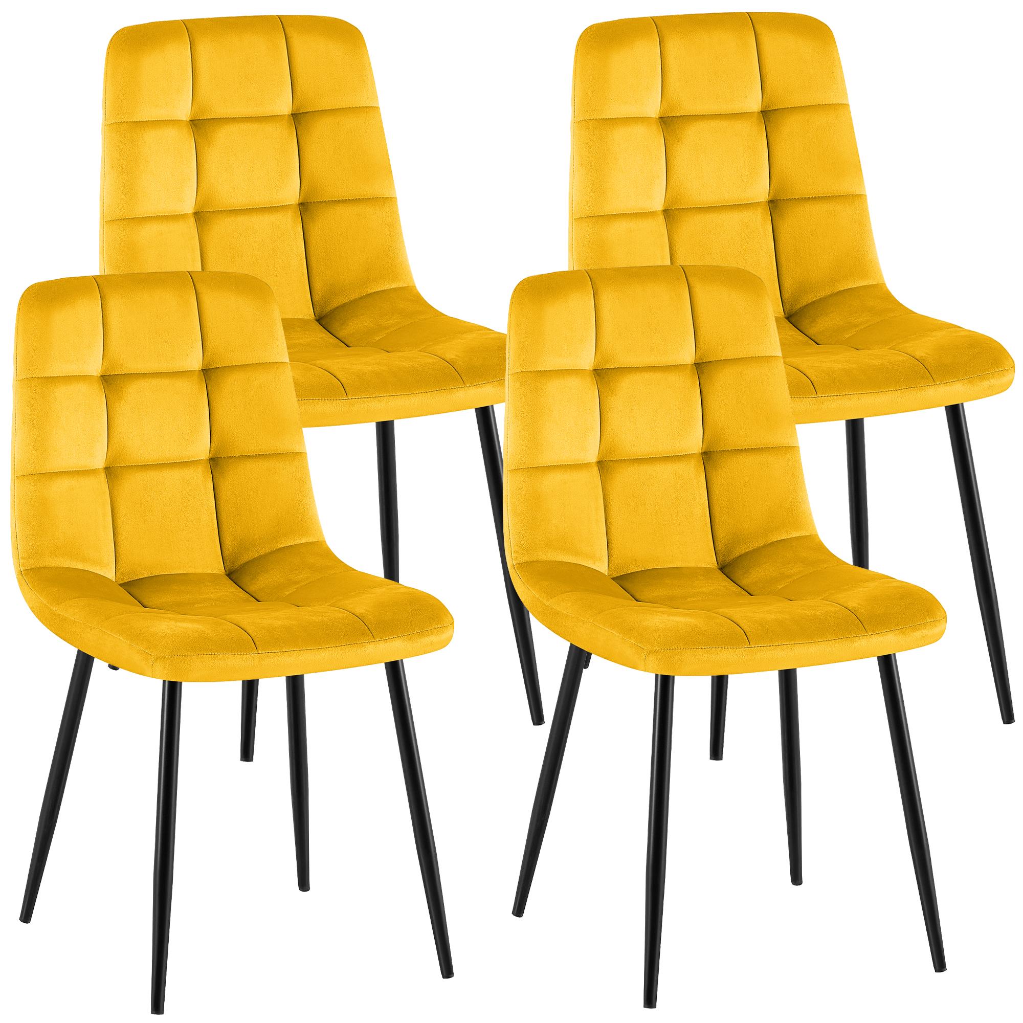 4er Set Esszimmerstühle Antibes, gelb