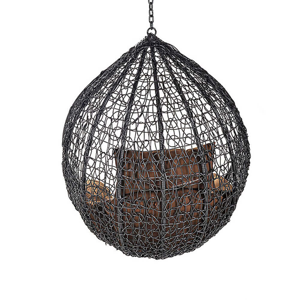 Polyrattan Hängesessel CIELO - Grau/Braun nur Korb