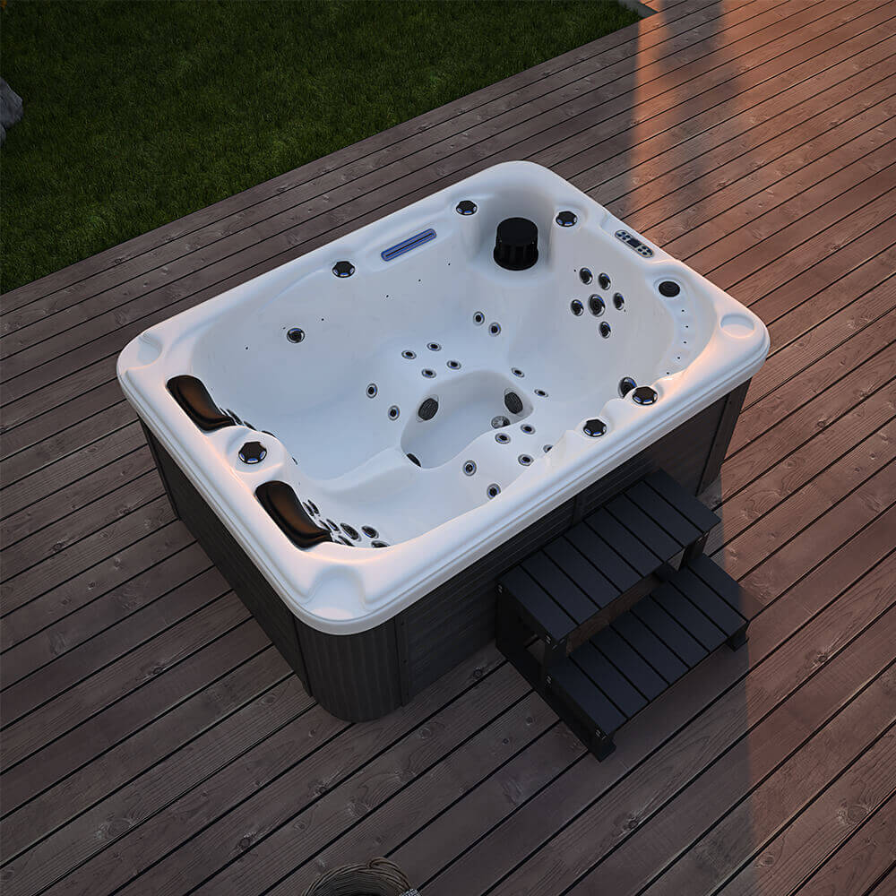 Outdoor Whirlpool BEACH - Mit Treppe und Thermoabdeckung