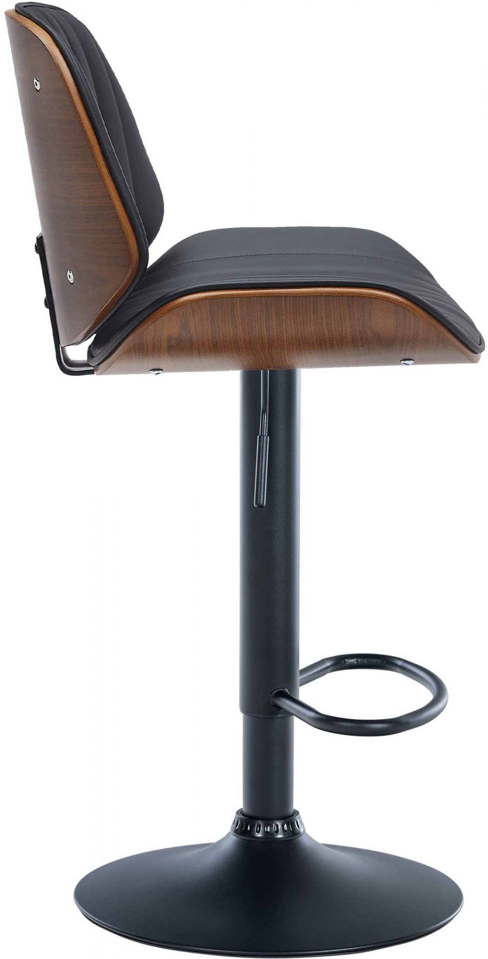 Barhocker Nova Kunstleder schwarz, walnuss/schwarz