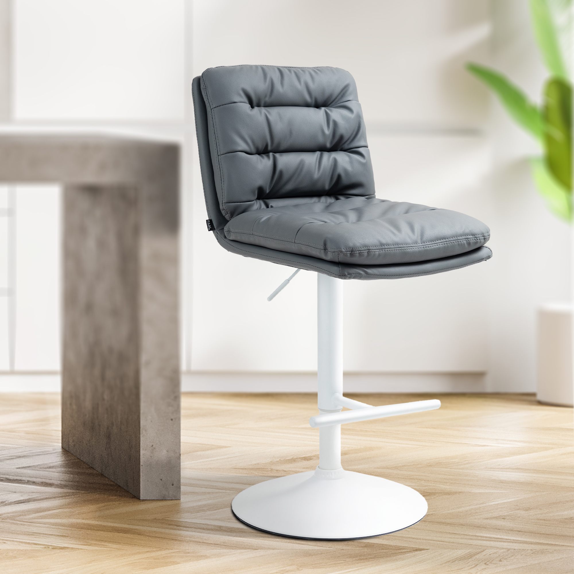 2er Set Barhocker Damar Kunstleder weiß, grau