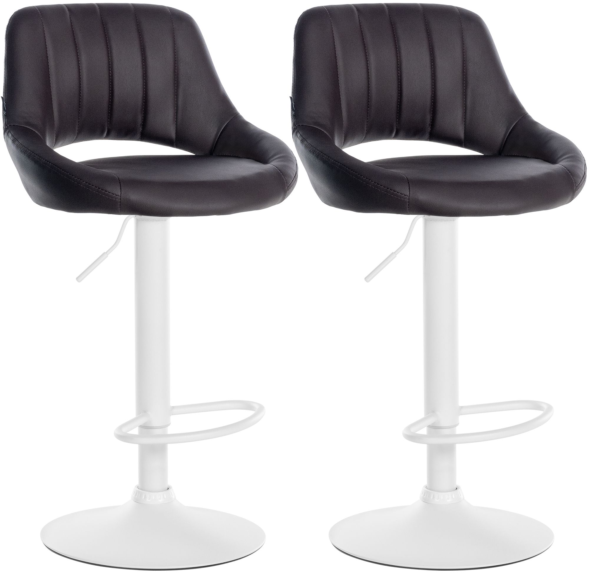 2er Set Barhocker Milet Kunstleder W, braun