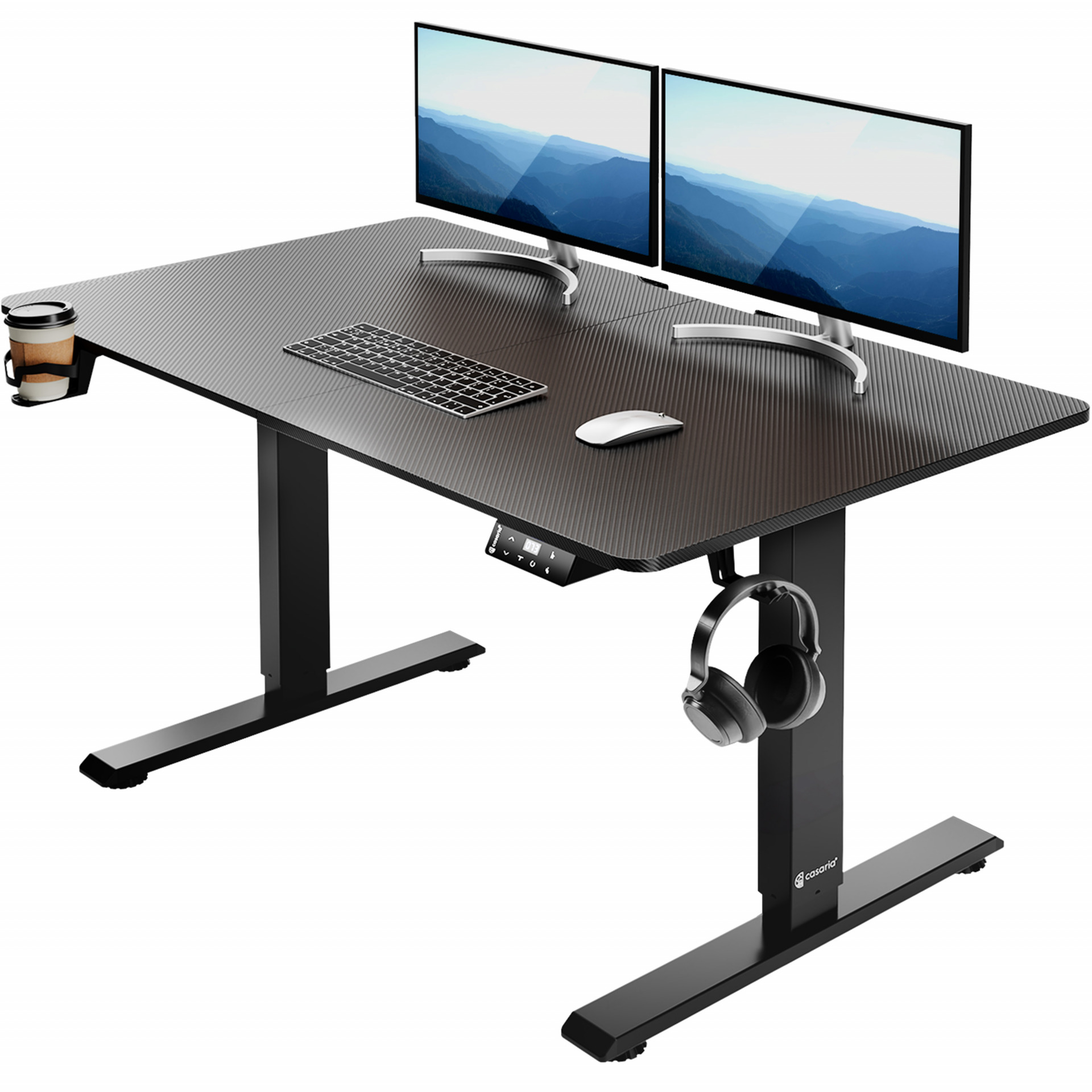 Höhenverstellbarer Schreibtisch Schwarz 110x60x73-118cm