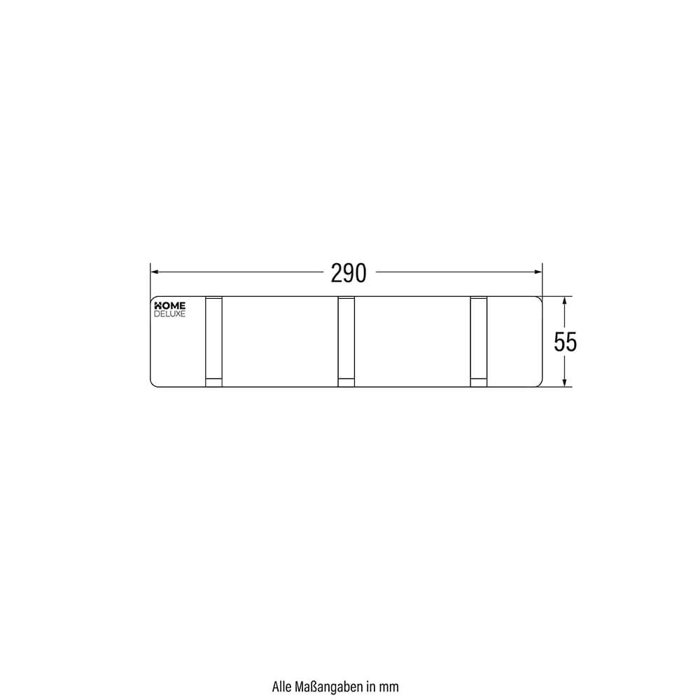 Garderobenleiste HOOK inkl. 3 Haken und Magnete - Weiß