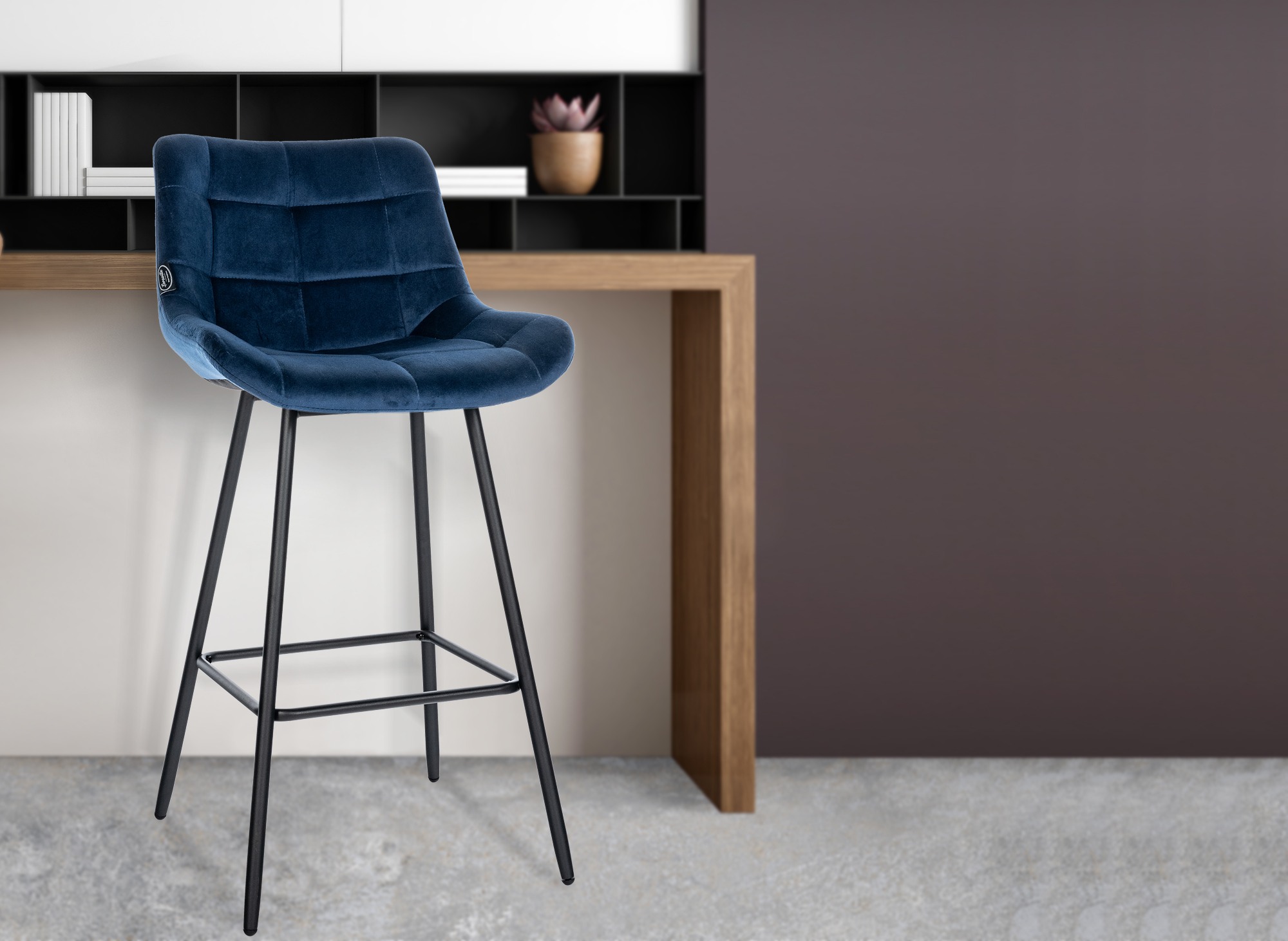 Barhocker Weston Samt, blau