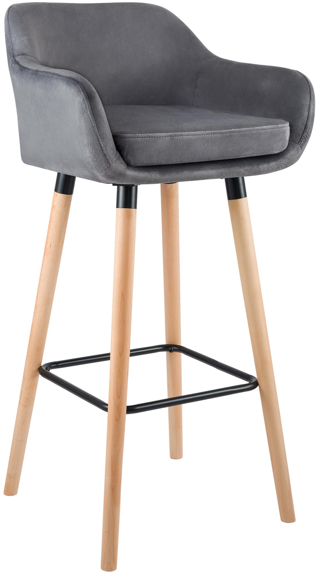 Barhocker Grant Samt, grau