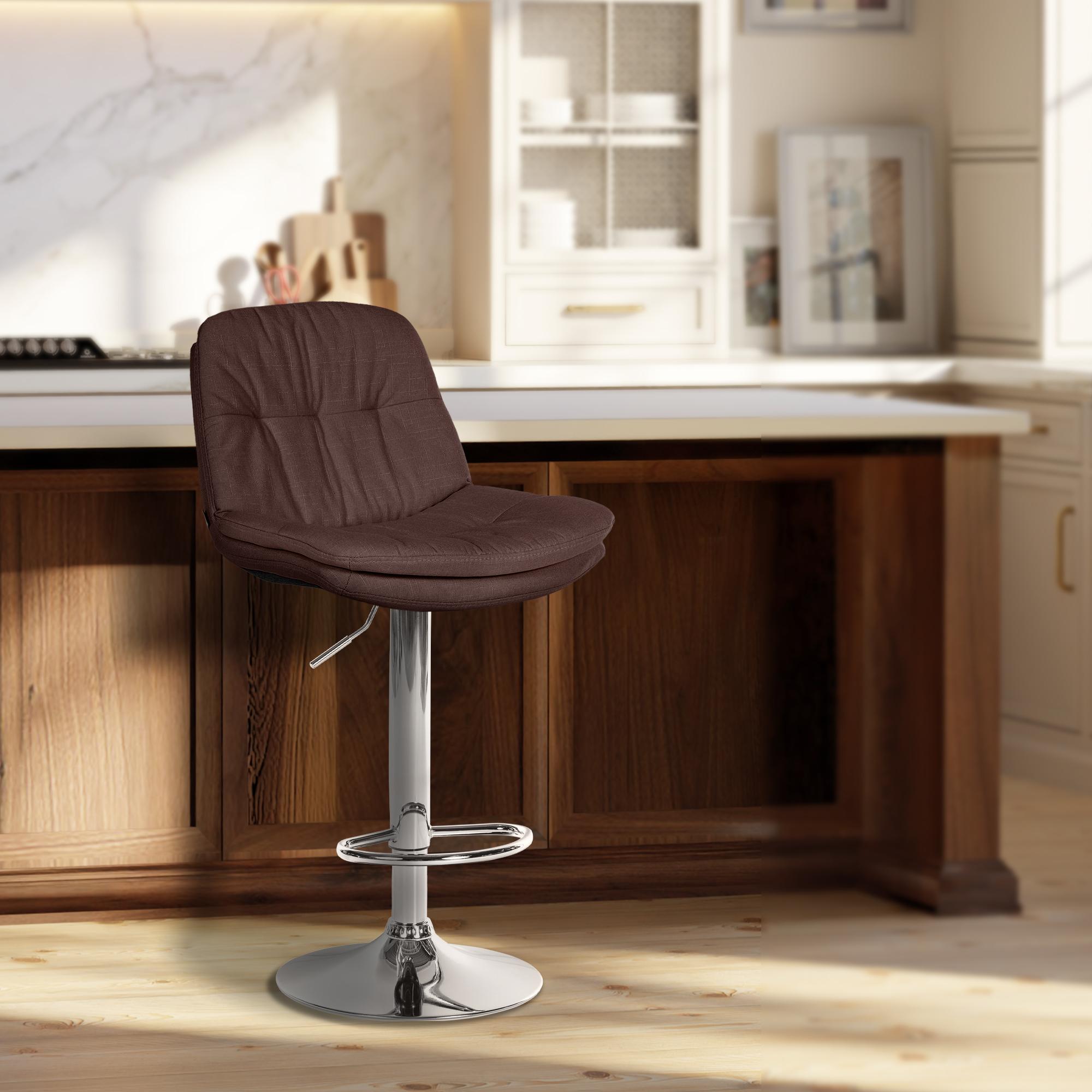 Barhocker Laurel Stoff chrom, braun