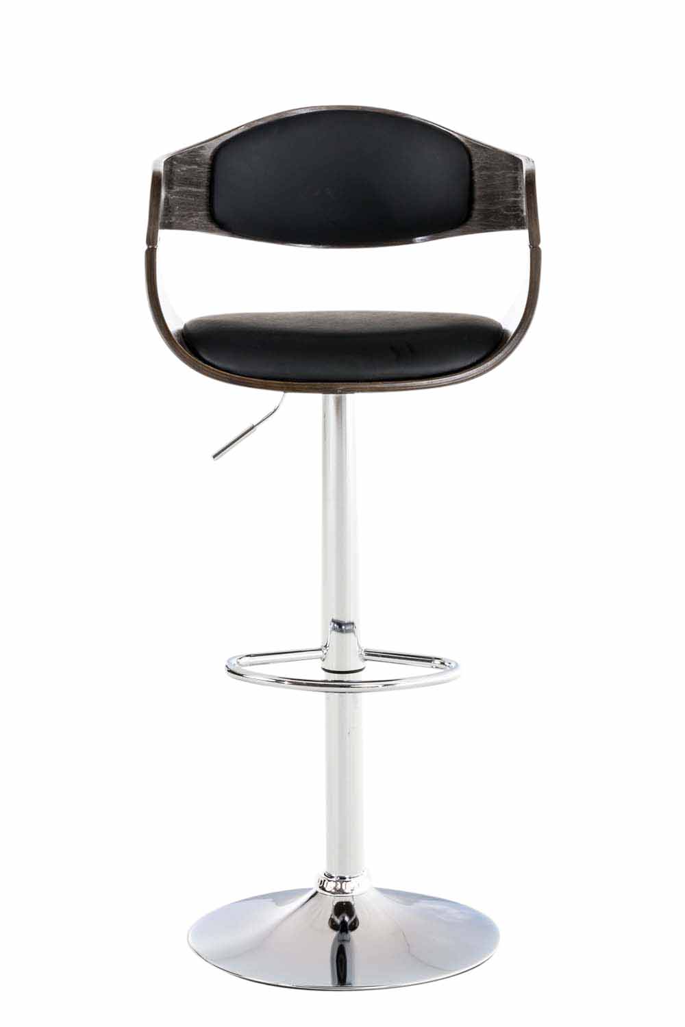 2er Set Barhocker Kingston C Kunstleder, schwarz/grau