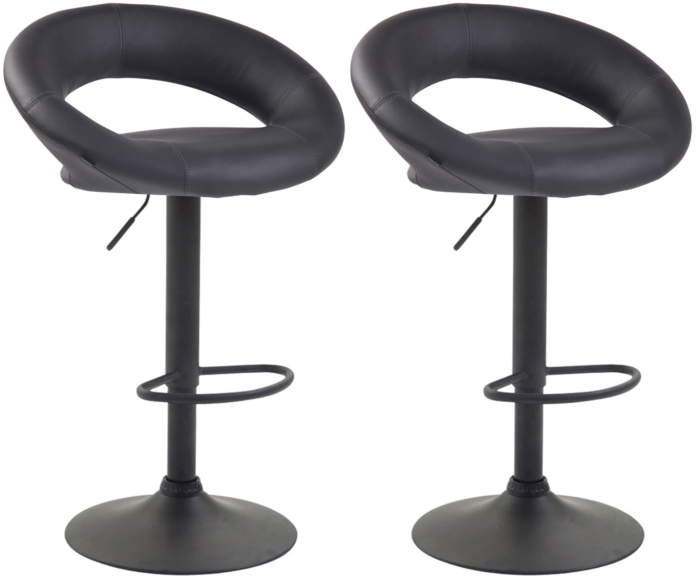 2er Set Barhocker Olinda Kunstleder schwarz, grau