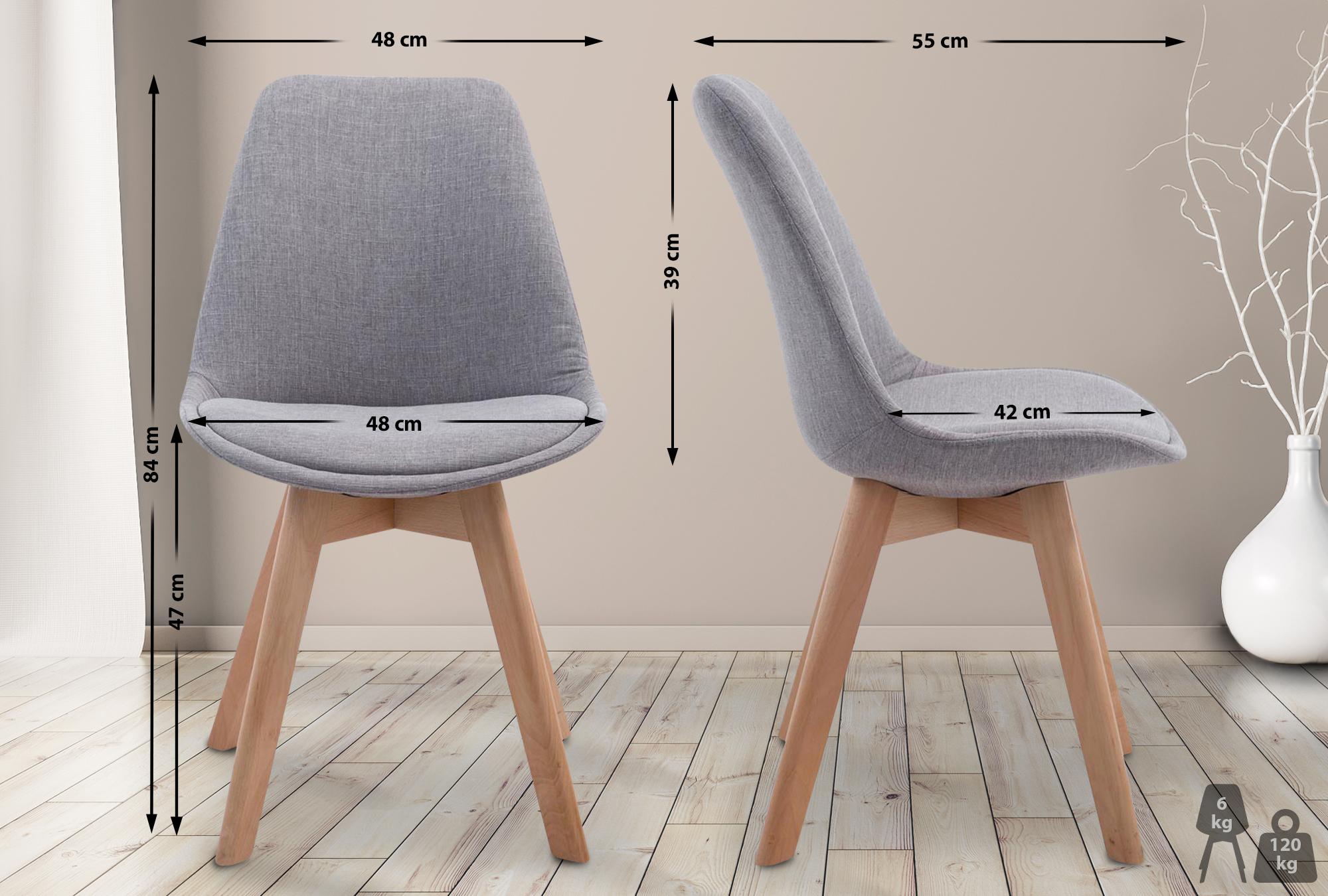 Besucherstuhl Borneo V2 Natura Stoff, grau