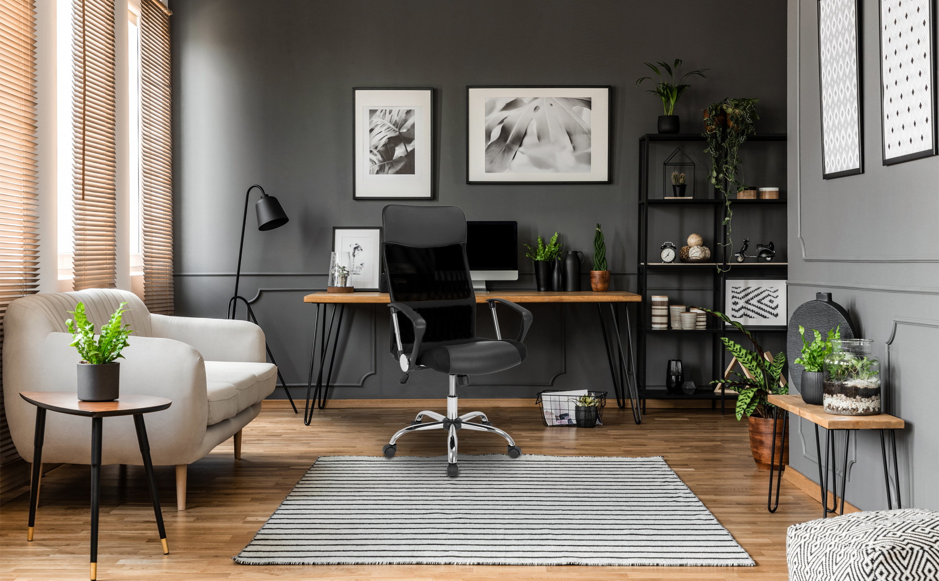 Bürostuhl Deluxe Schwarz mit Netz