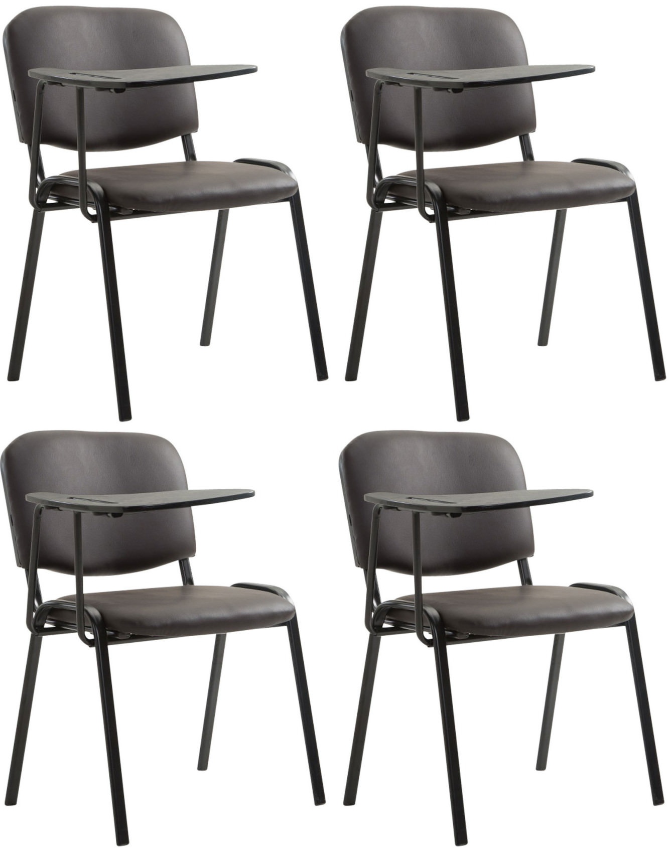 4er Set Stühle Ken mit Klapptisch Kunstleder, braun