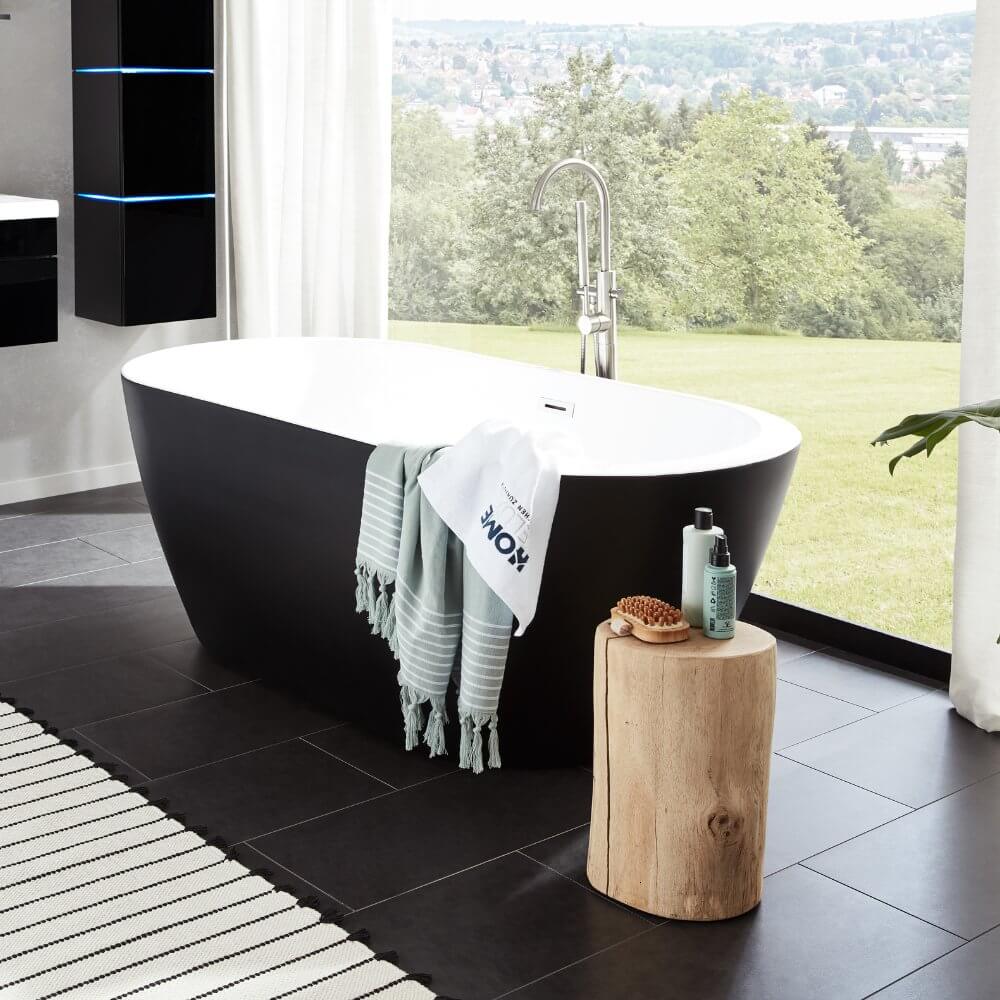 Freistehende Badewanne CODO - 170 x 80 cm Schwarz