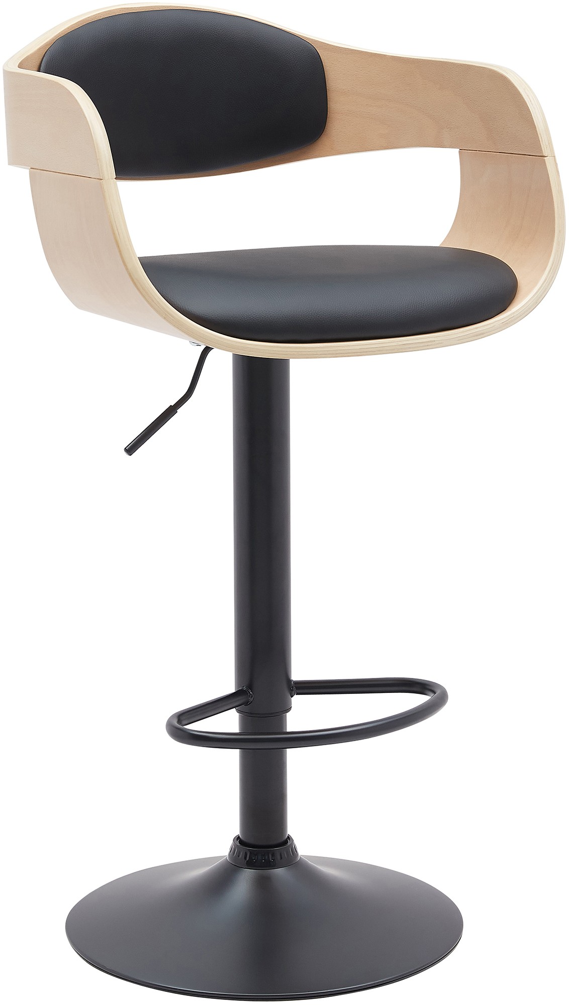 Barhocker Kingston B Kunstleder, natura/schwarz