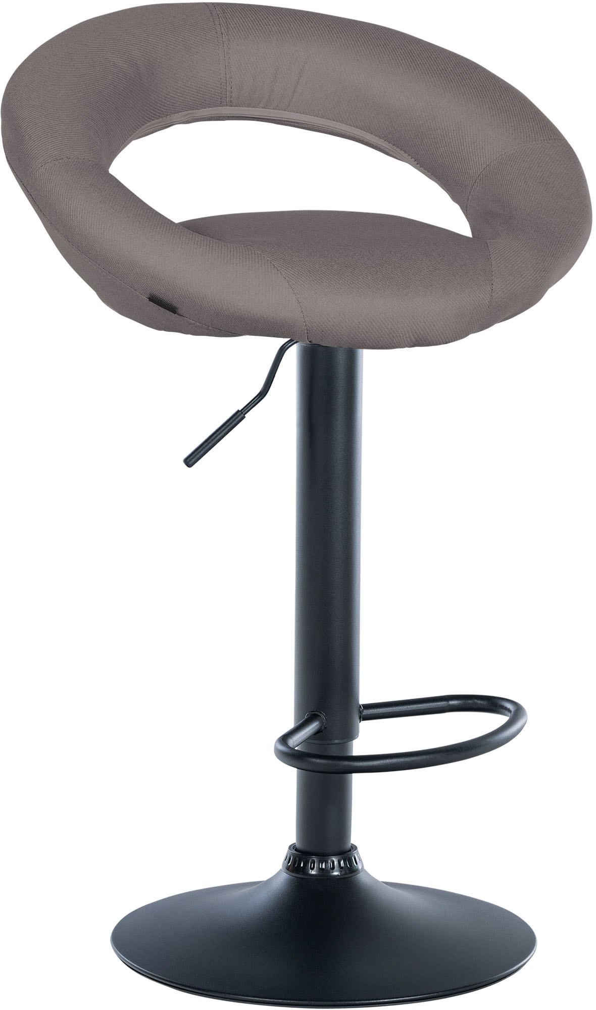 Barhocker Olinda Stoff schwarz, grau