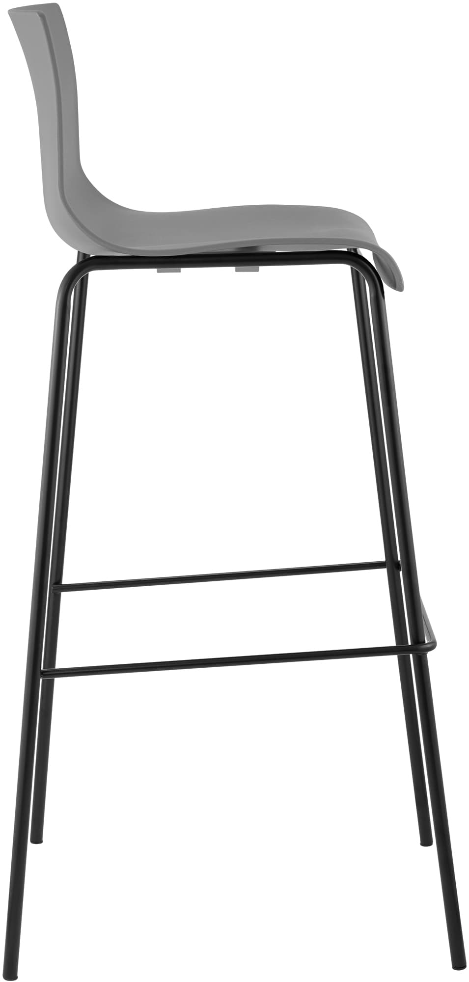 2er Set Barhocker Hoover Kunststoff 4-Fuß Gestell schwarz, grau