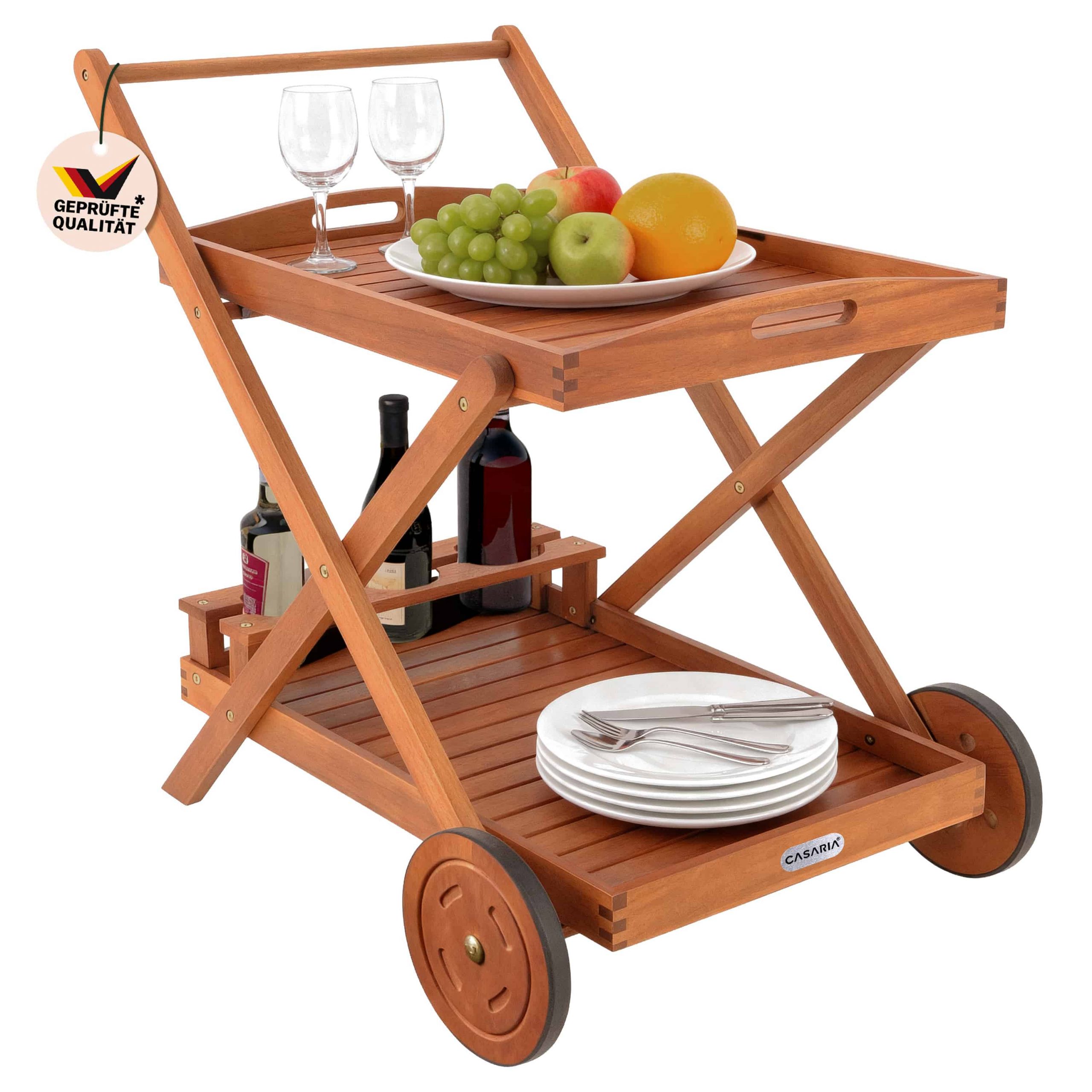 Servierwagen mit Rollen Akazienholz FSC®-zertifiziert