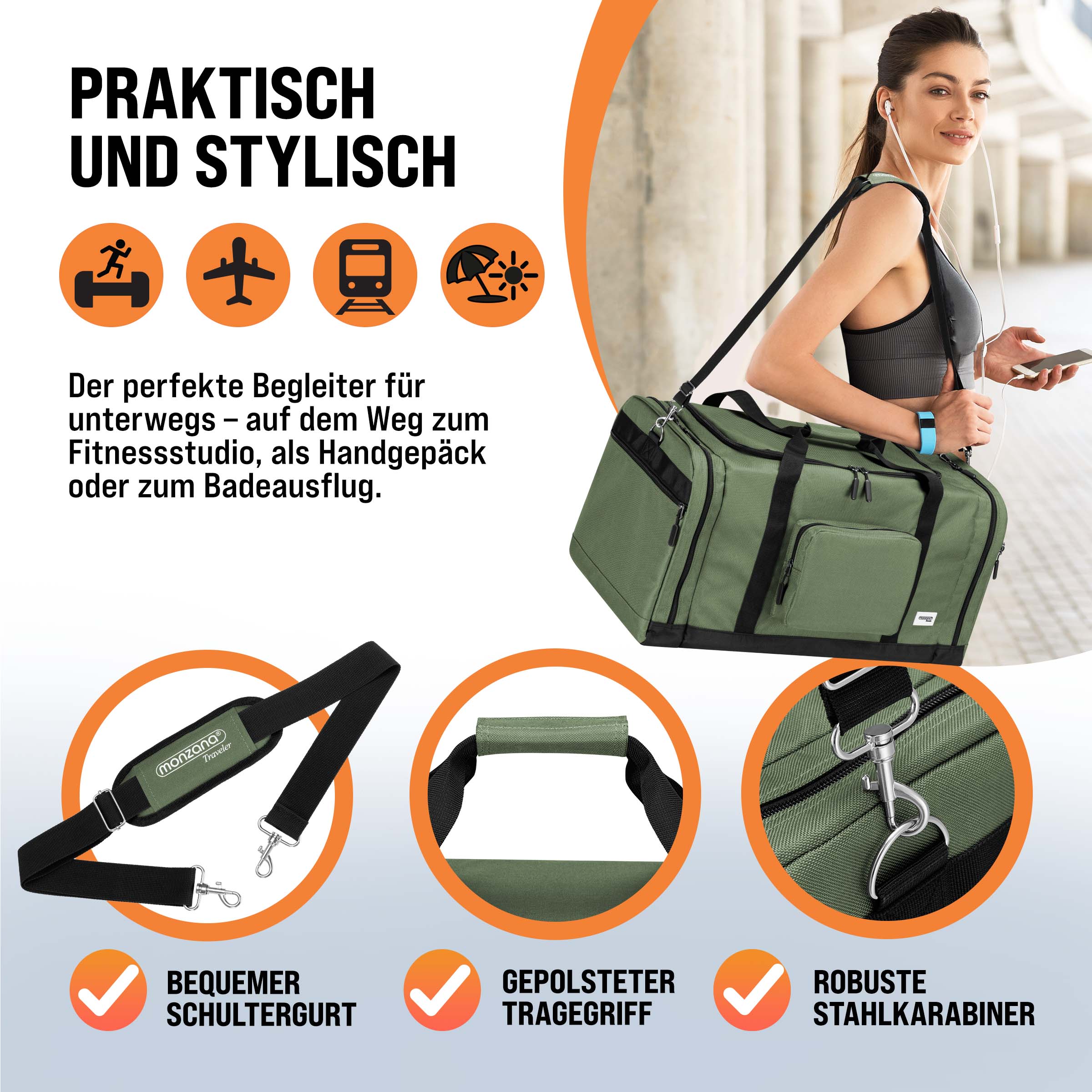 Reisetasche Grün 90L
