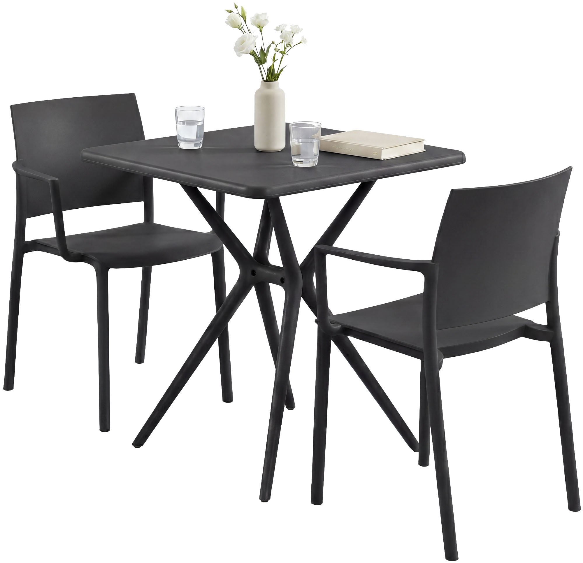 Gartenmöbel-Set Pula, schwarz