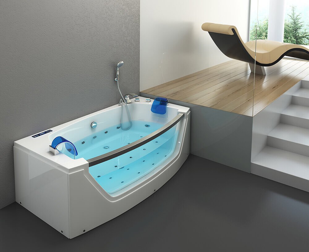 Whirlpool Badewanne mit Lichttherapie ATLANTIC M 175 x 85 cm