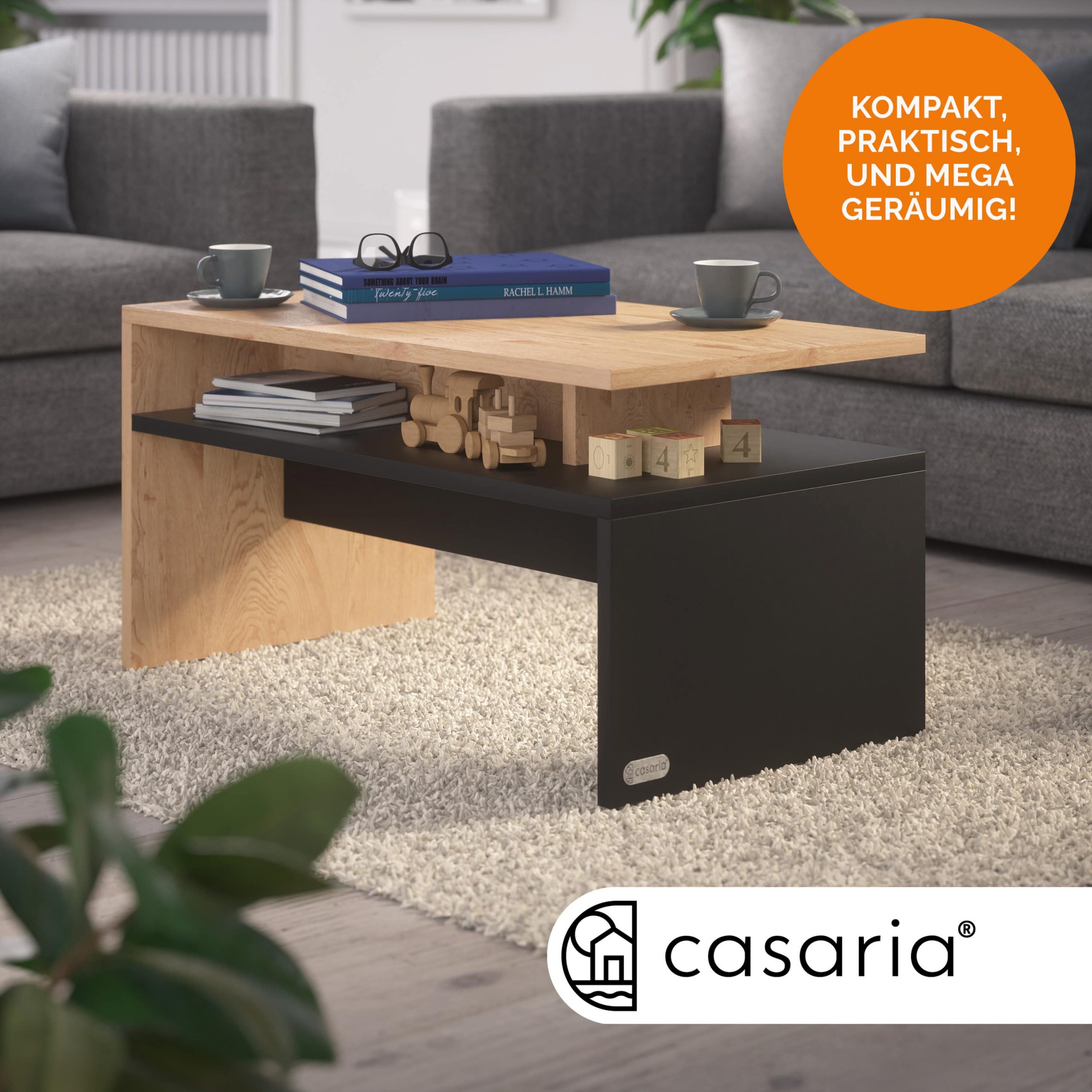 Couchtisch Sacramento Holz/Grau 95x55x50cm