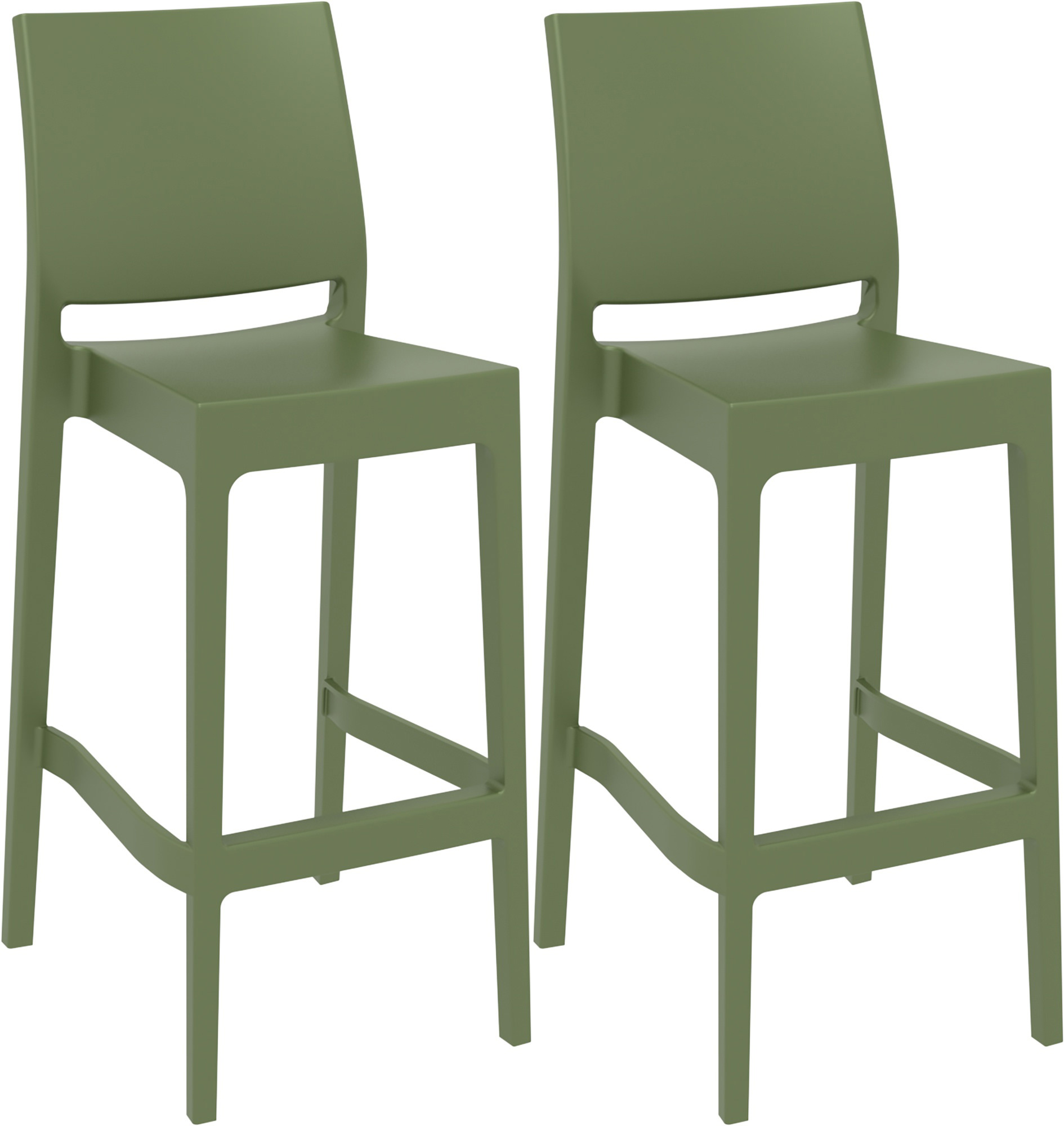 2er Set Barhocker Maya, oliv