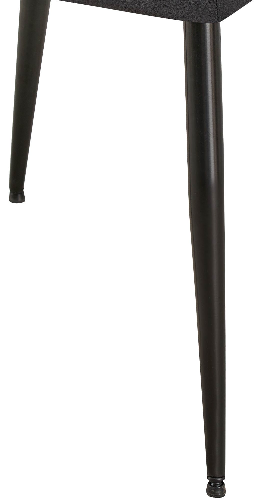 2er Set Esszimmerstuhl Emia Samt, schwarz