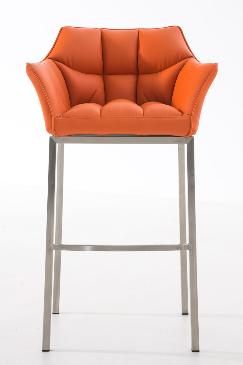 Barhocker Damaso E mit 4-Fuß Gestell, orange