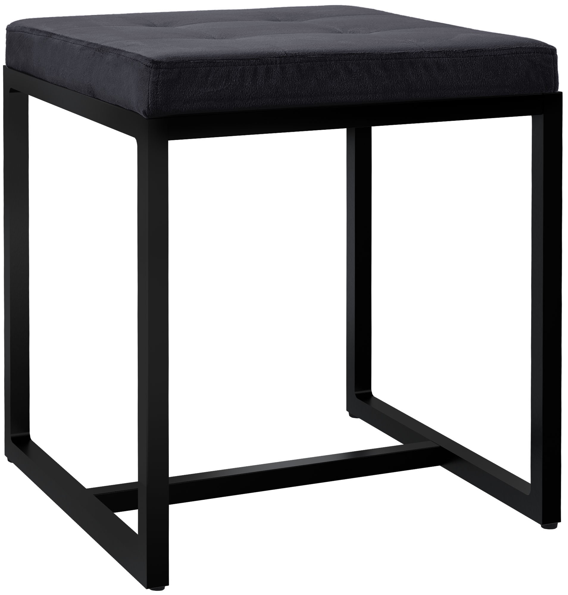 Sitzhocker Barci B Samt, schwarz