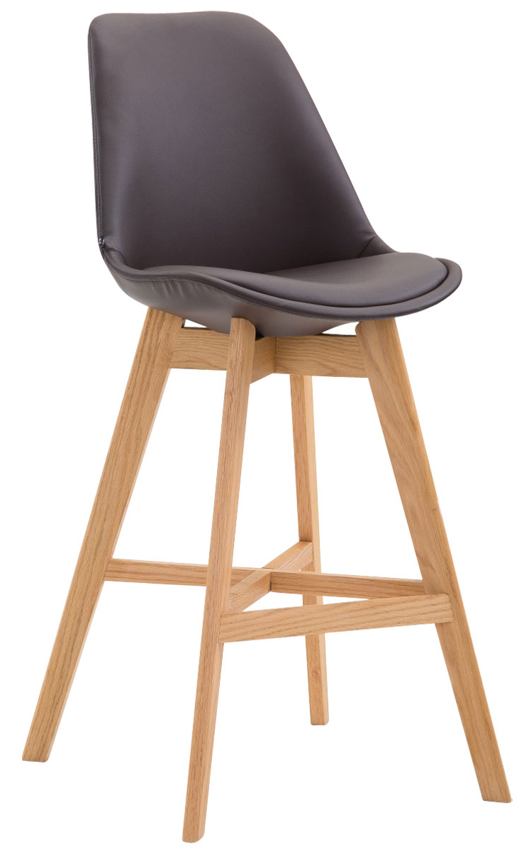 2er Set Barhocker Cannes Kunstleder natura, braun