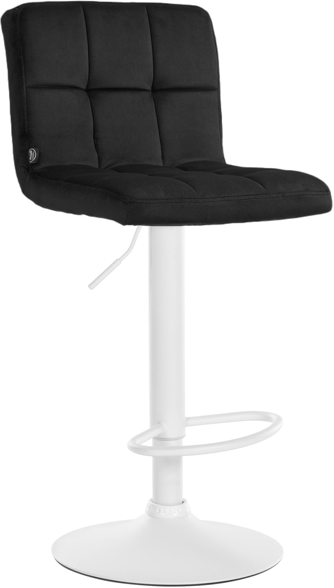 Barhocker Peru Samt weiß, schwarz