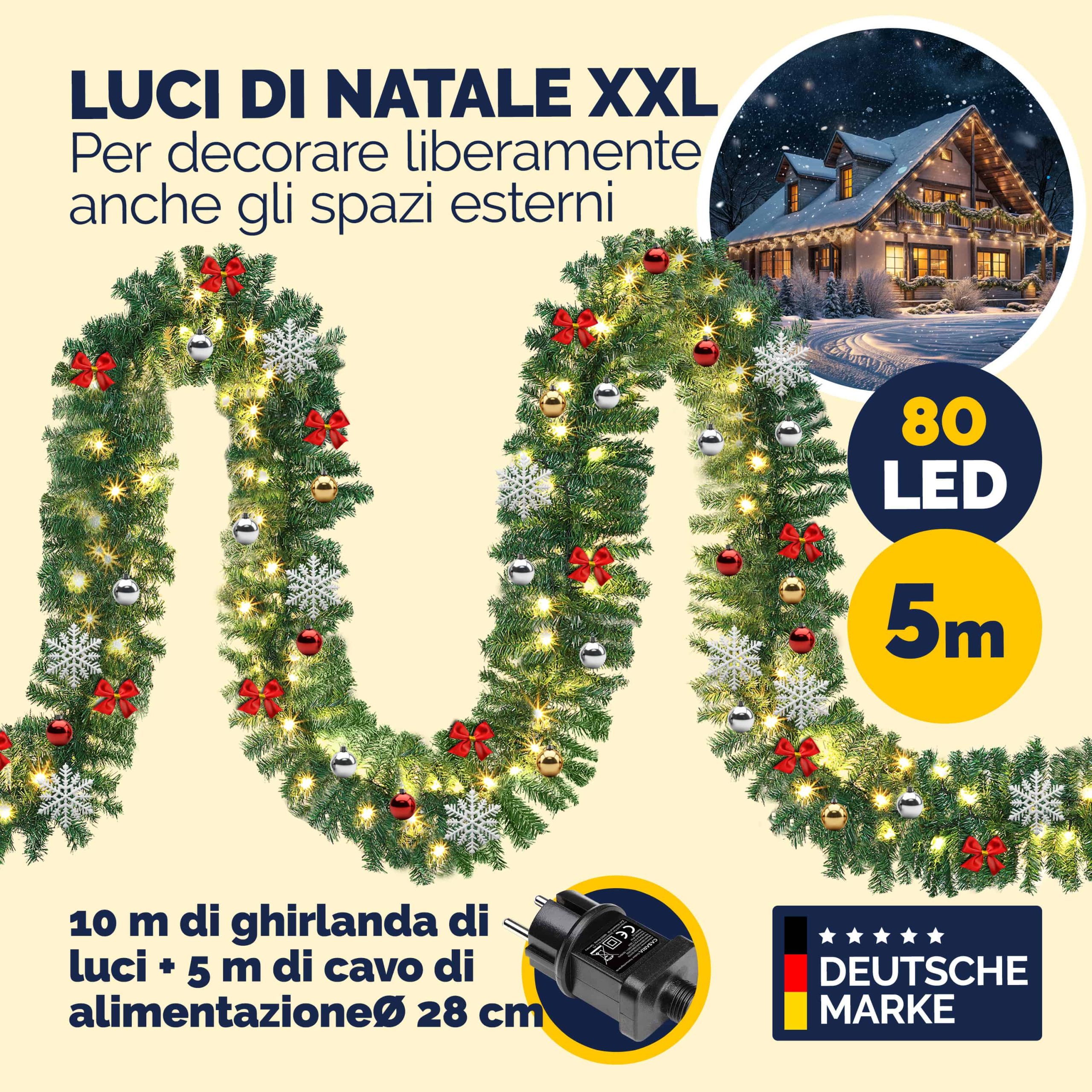 Weihnachtsgirlande 5m geschmückt inkl Fernbedienung