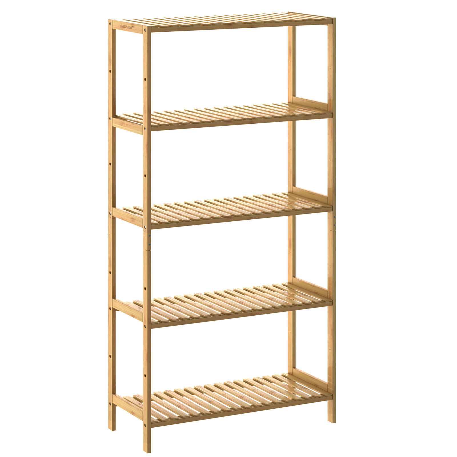 Standregal Badregal Bambus 130x60x26cm Ablagen höhenverstellbar