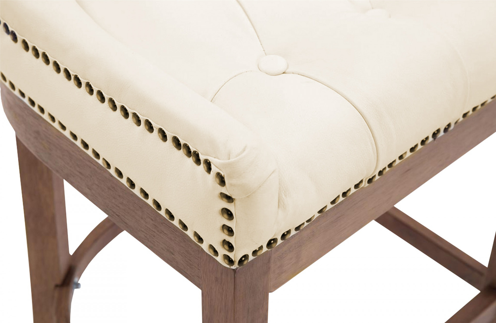Barhocker Lakewood Echtleder, Antik-hell, creme