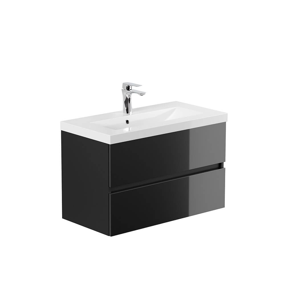 Badmöbel Komplettset WANGEROOGE BIG DELUXE XL - Schwarz Made in Germany