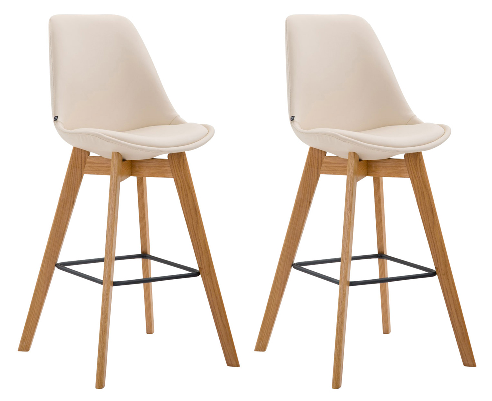 2er Set Barhocker Metz Kunstleder natura, creme
