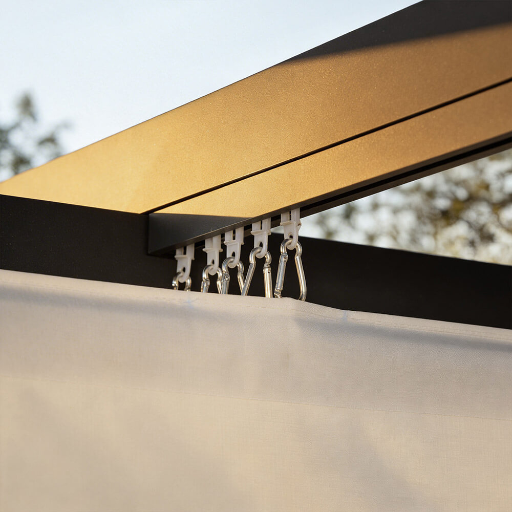 Pavillon mit Stoffdach SANTORA Creme - 300 x 300 cm