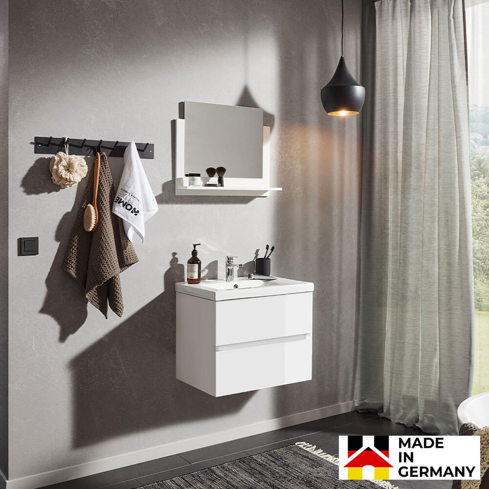 Badmöbel Komplettset WANGEROOGE DELUXE M - Weiß Made in Germany