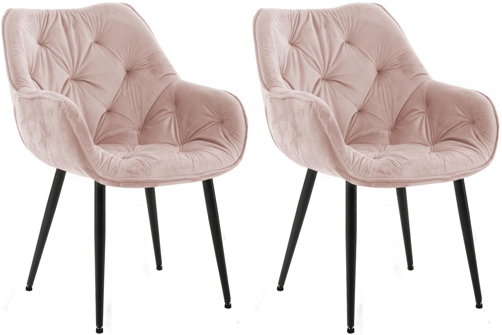 2er Set Stuhl Tanna Samt, pink