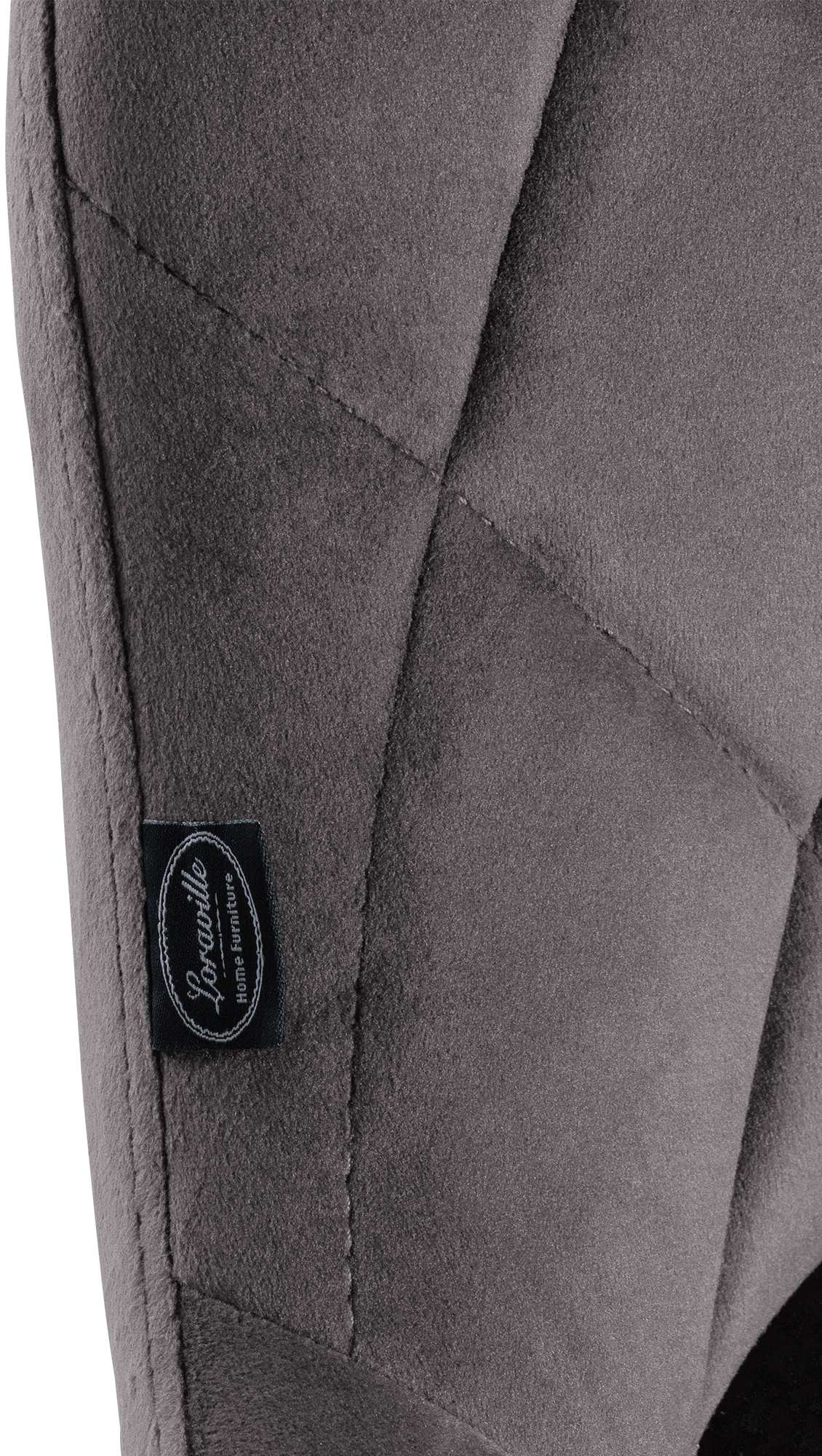 2er Set Barhocker Lazio Samt schwarz, grau