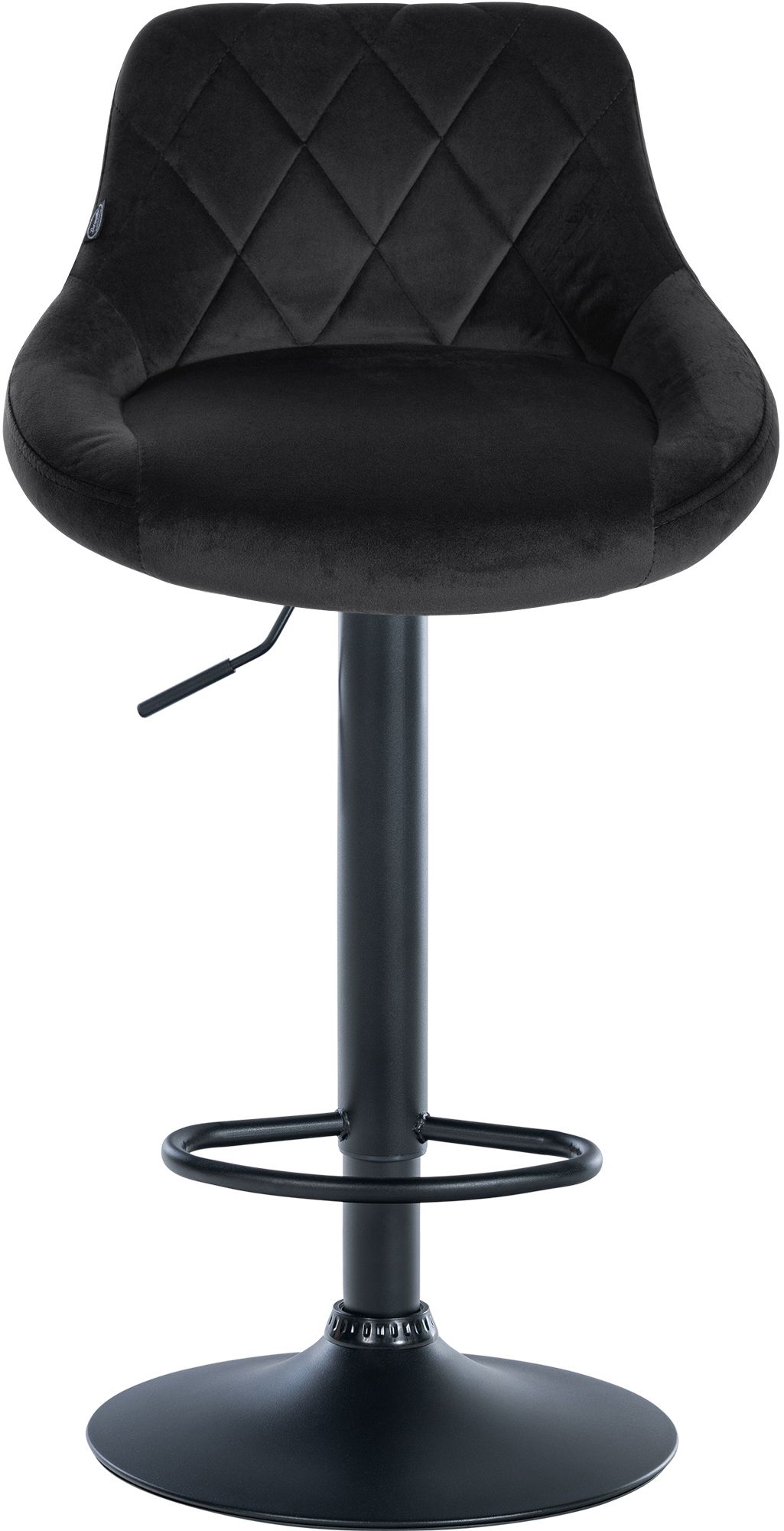 2er Set Barhocker Lazio Samt schwarz, schwarz
