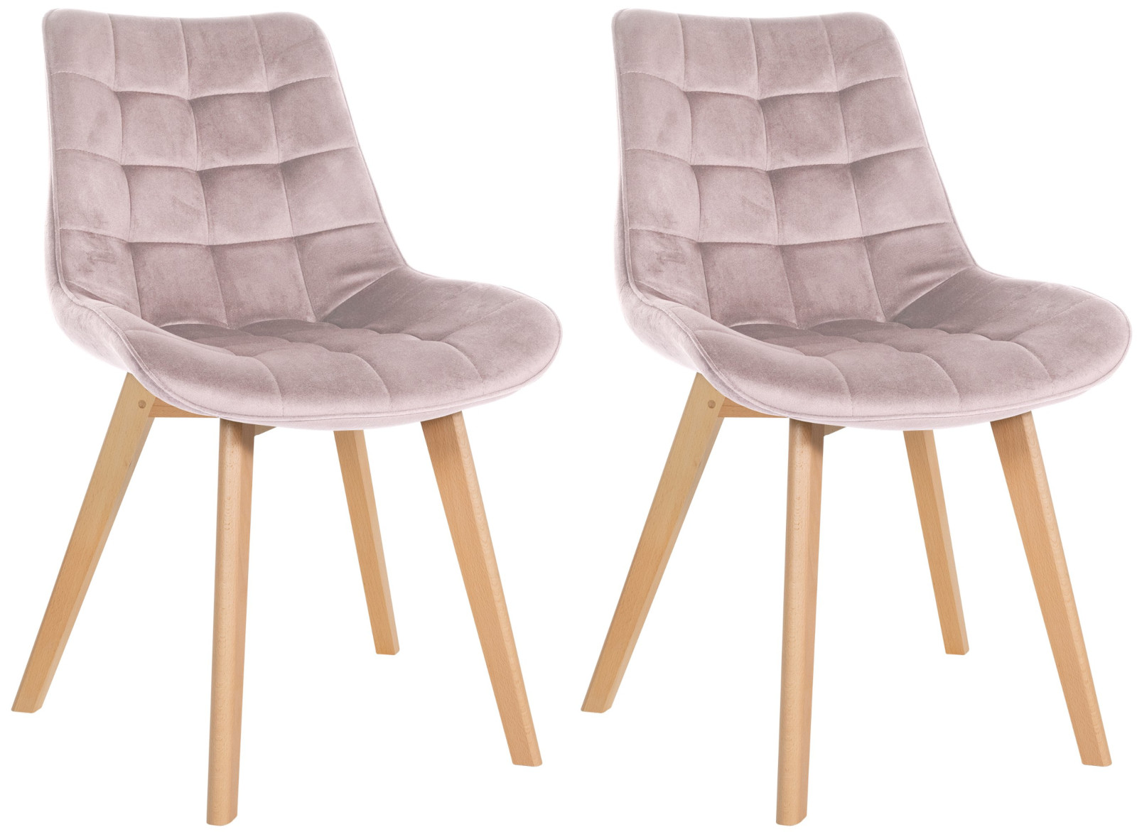2er Set Stühle Brook Samt, pink