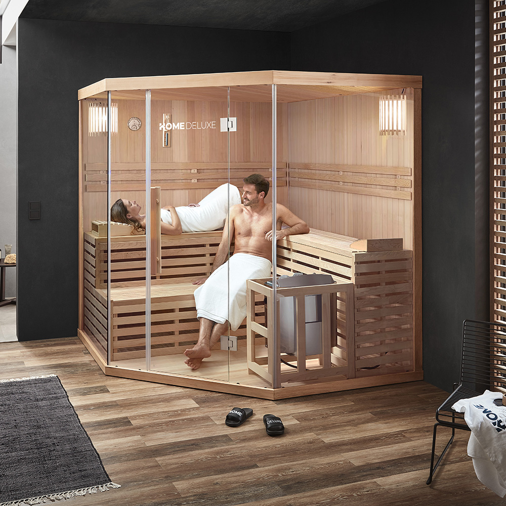 Traditionelle Sauna SKYLINE BIG XL - 200 x 200 cm für 6 Personen