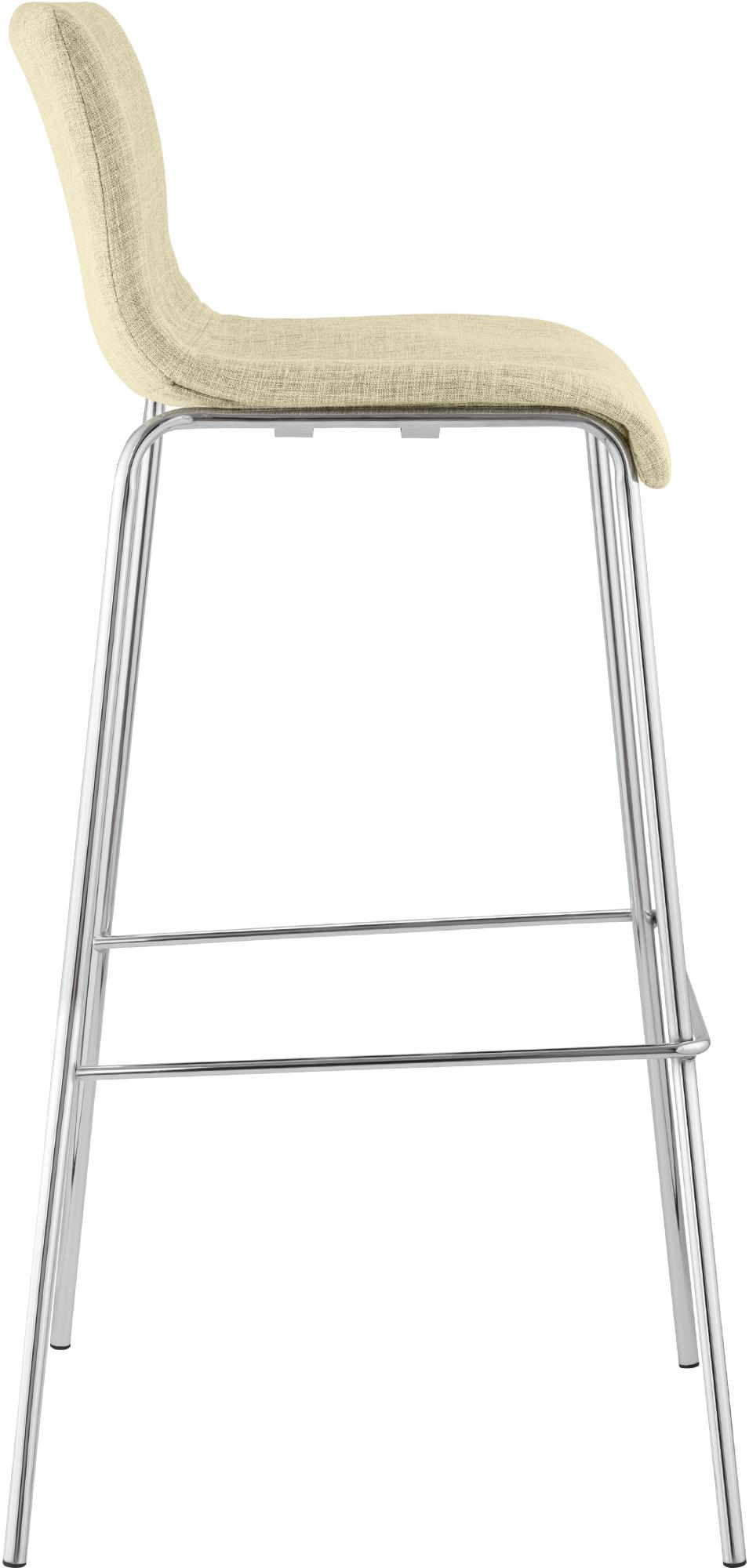 2er Set Barhocker Hoover Stoff 4-Fuß Gestell chrom, creme