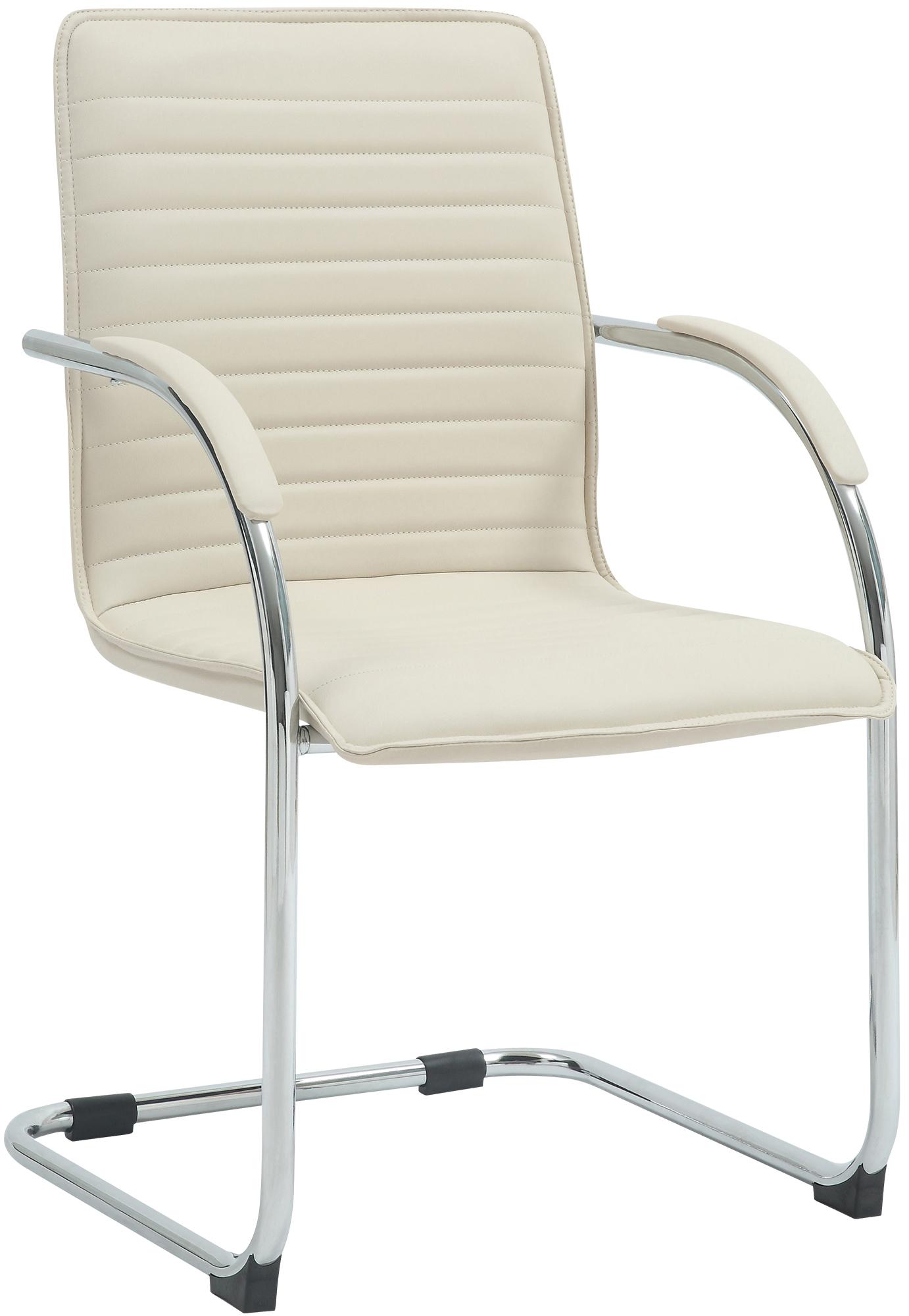 Besucherstuhl Tira Kunstleder, creme